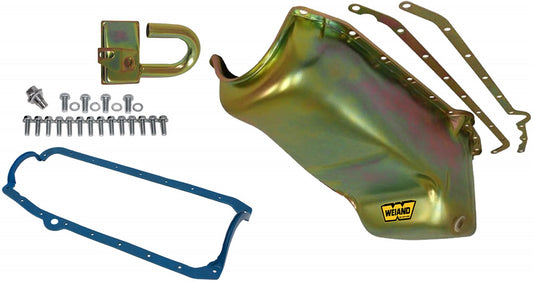 OIL PAN KIT,SBC,58-79,OVAL TRACK,ZINC,7 3/8",STOCK