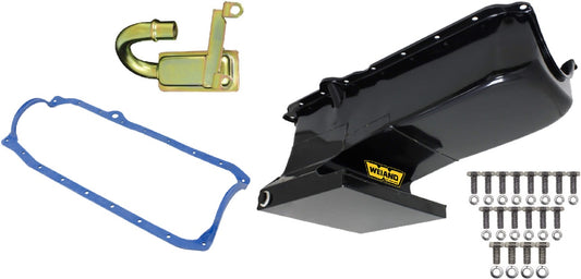 OIL PAN KIT,SBC,86+,62-67 NOVA,BLACK,8 1/8