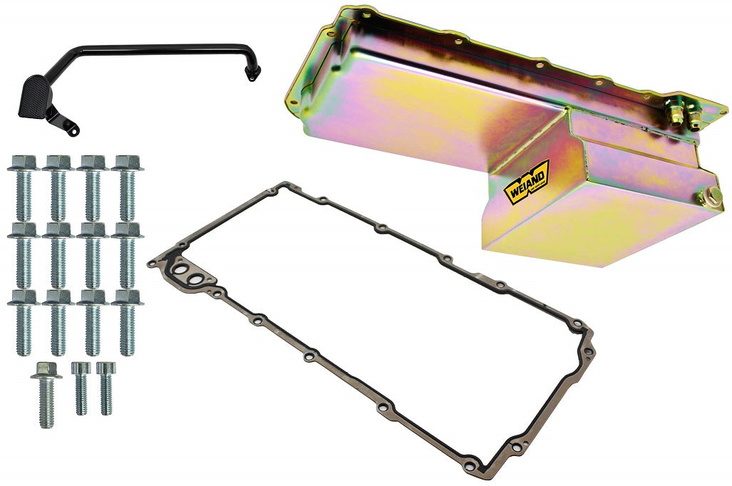 OIL PAN KIT,LS STRAIGHT FITTINGS,DRAG,ZINC,6" REAR SUMP