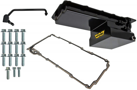 OIL PAN KIT,LS 90 DEGREE FITTINGS,DRAG,BLACK,6" REAR SUMP