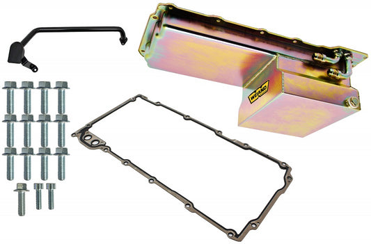 OIL PAN KIT,LS 90 DEGREE FITTINGS,DRAG,ZINC,6" REAR SUMP