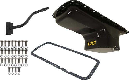 OIL PAN KIT,BB MOPAR,63-78 B/RB,383,BLACK,7"