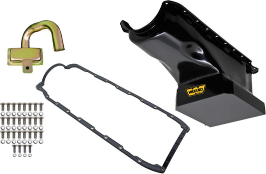 OIL PAN KIT,BBC,65-90,DRAG,BLACK,8 1/4"