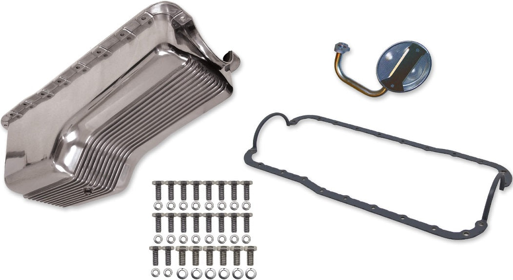 OIL PAN KIT,ALUM,SBF,65-87,POLISHED