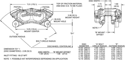 CALIPER,1.75 FORGED DYNALITE-M,1" DISC