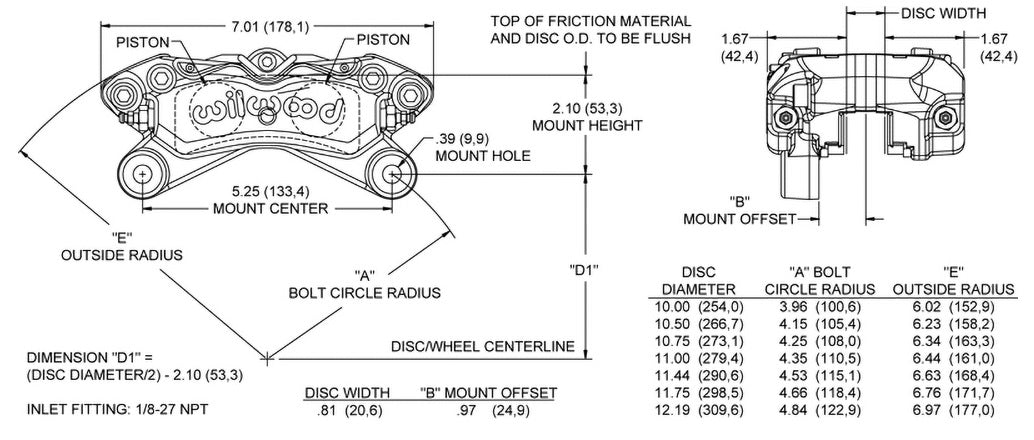 CALIPER,1.12 DYNAPRO LOW-PROFILE,.810",BLACK
