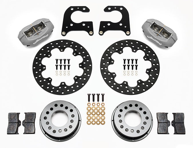 BIG FORD DRAG KIT,2.36",REAR,11.44" DRILLED ROTORS,BLACK