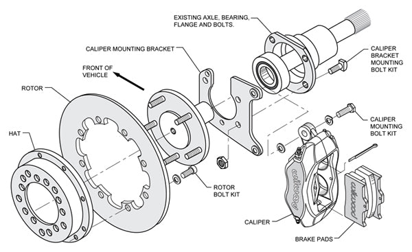 BIG FORD DRAG KIT,2.36",REAR,11.44",DRILLED ROTORS,POLISHED