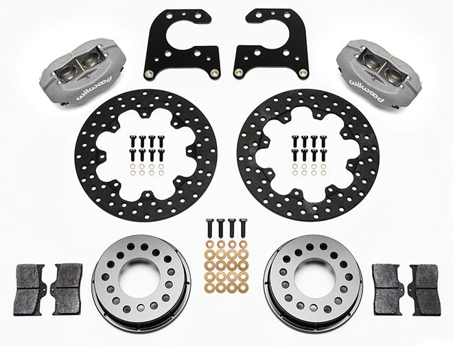 SMALL FORD DRAG KIT,2.66",REAR,11.44" DRILLED ROTORS,BLACK