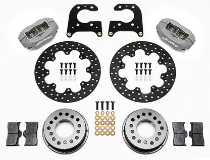SMALL FORD DRAG KIT,2.66",REAR,11.44" DRILLED ROTORS,BLACK