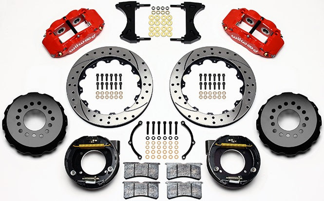 GM C-10 C-KIT,2.42",REAR PB,12.90" DRILLED ROTORS,RED CALIPERS
