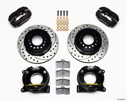 63-70 CHEVY C10 FULL DISC BRAKE KIT & WIL ALUM DROP SPINDLES,13"/12" DRILLED,BLK