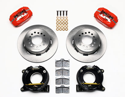 63-70 CHEVY C10 FULL DISC BRAKE KIT & RIDETECH SPINDLES,13"/12" ROTORS,RED CALIP