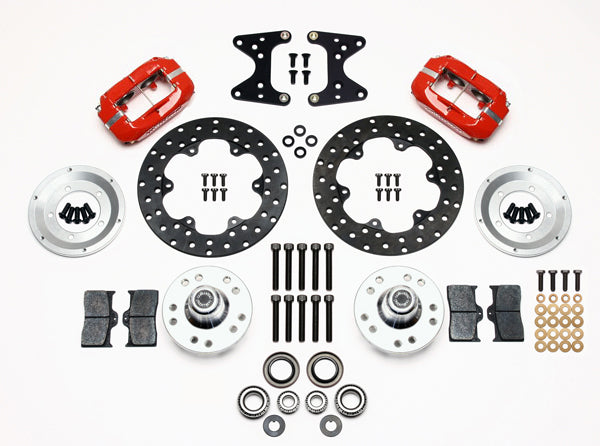 71-80 PINTO DRAG KIT,FRONT,DRILLED,RED