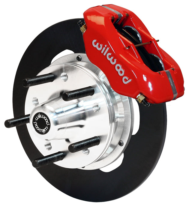 64-74 GM FRONT DRAG DISC BRAKE KIT,10.75" ROTORS,4 PISTON RED CALIPERS