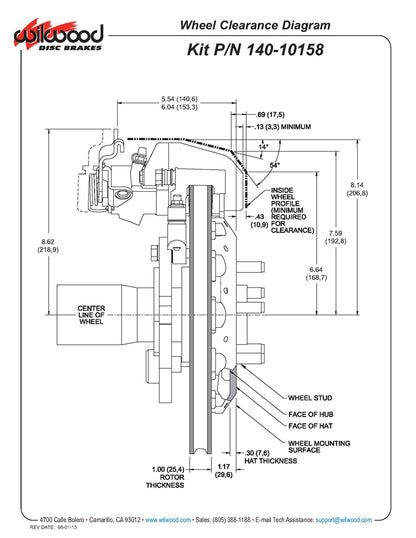 94-04 MUSTANG KIT,REAR PB,12.90",DRILLED