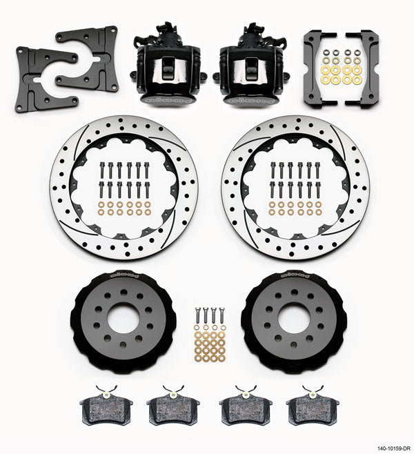 05-14 MUSTANG,FULL DISC BRAKE KIT,13" DRILLED,BLACK CALIPERS