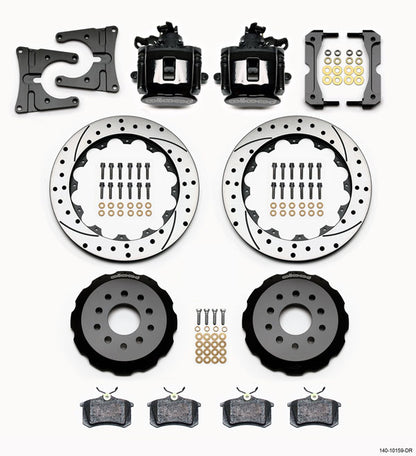 05-14 MUSTANG,FULL DISC BRAKE KIT,14"/13" DRILLED,BLACK CALIPERS