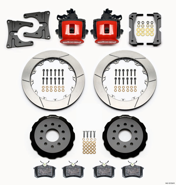 05-14 MUSTANG,FULL DISC BRAKE KIT,14"/13" ROTORS,RED CALIPERS
