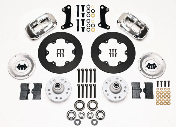 64-74 GM FRONT DRAG DISC BRAKE KIT,10.75" ROTORS,4 PISTON POLISHED CALIPERS