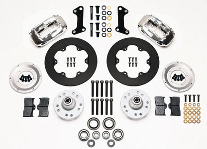 64-74 GM FRONT DRAG DISC BRAKE KIT,10.75" ROTORS,4 PISTON POLISHED CALIPERS