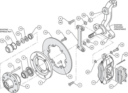 64-74 GM FRONT DRAG DISC BRAKE KIT,10.75" ROTORS,4 PISTON POLISHED CALIPERS