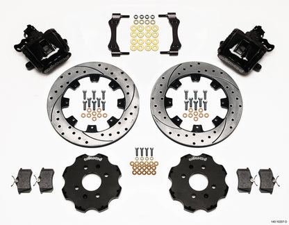 90-97 HONDA FULL DISC BRAKE KIT,12" DRILLED,DP6,BLACK,2.39 OFFSET REAR