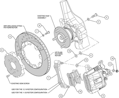 90-01 HONDA/ACURA FULL DISC BRAKE KIT,12" DRILLED,RED,2.39 OFFSET REAR