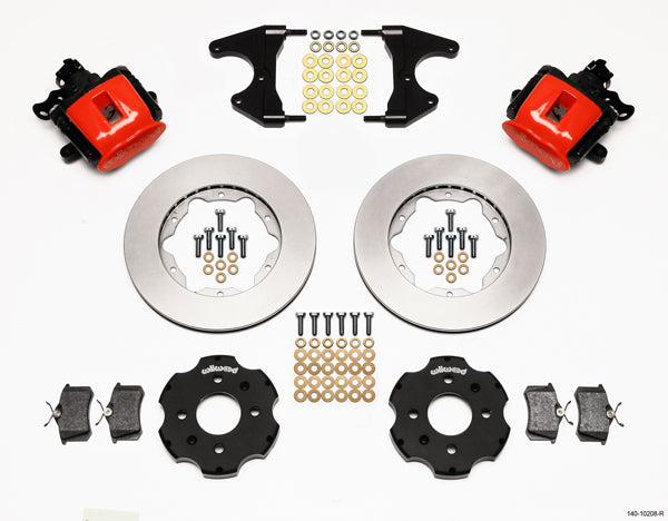 92-00 HONDA CIVIC FULL DISC BRAKE KIT,11" ROTORS,RED,2.46 OFFSET REAR