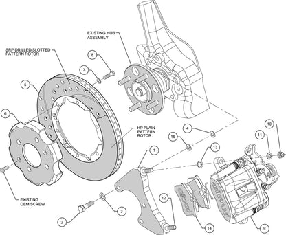 92-00 HONDA CIVIC FULL DISC BRAKE KIT,11" DRILLED,RED,2.46 OFFSET REAR