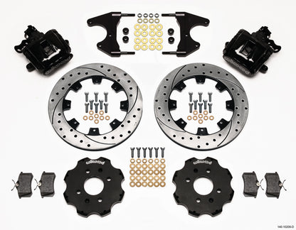 93-00 HONDA CIVIC FULL DISC BRAKE KIT,12" DRILLED,BLACK,2.46 OFFSET REAR