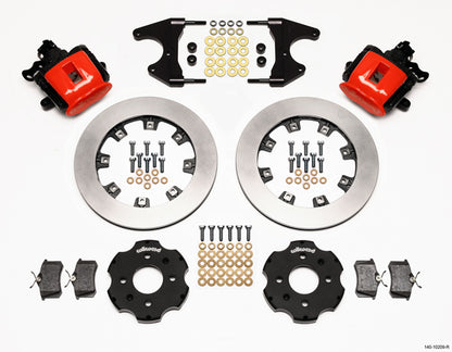 88-95 HONDA FULL DISC BRAKE KIT,12" ROTORS,DP6,RED,2.71 OFFSET REAR