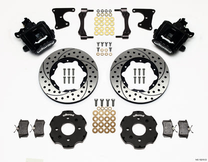 88-95 HONDA FULL DISC BRAKE KIT,11" DRILLED ROTORS,BLACK,2.71 OFFSET REAR