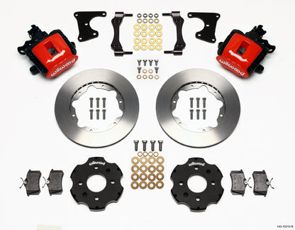 88-95 HONDA FULL DISC BRAKE KIT,11" ROTORS,RED CALIPERS,2.71 OFFSET REAR