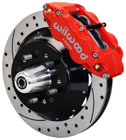 68-69 MUSTANG KIT,FRONT,13",DRILLED,RED