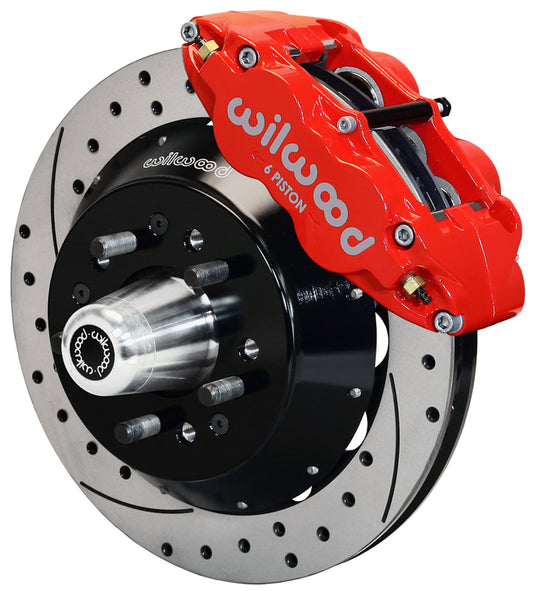 70-73 MUSTANG KIT,FRONT,13",DRILLED,RED