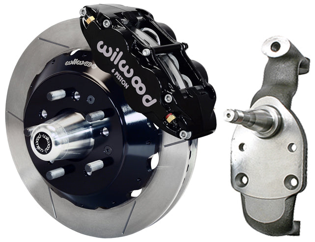 58-70 IMPALA,FRONT DISC BRAKE KIT,2" DROP SPINDLES,13" ROTORS,BLACK