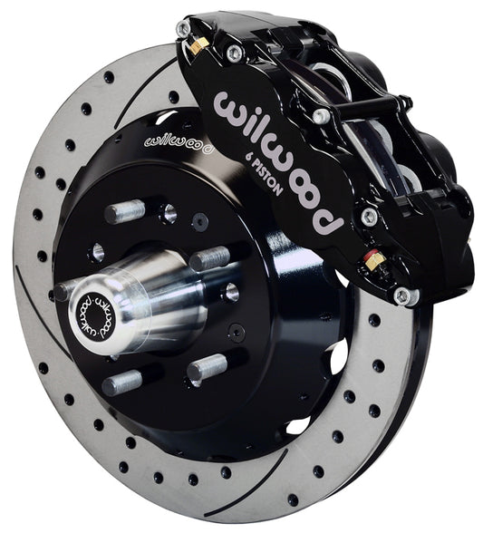 58-70 LARGE GM W/CPP DROP,FRONT,13" DRILLED ROTORS,BLACK CALIPERS