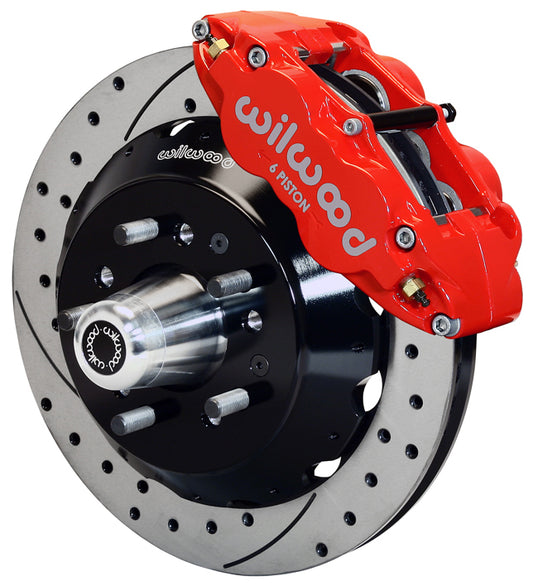 58-70 LARGE GM W/CPP DROP,FRONT,13" DRILLED ROTORS,RED CALIPERS