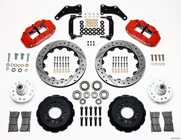 65-70 FULL 2" DROP,13/12" BRAKES,REAR KIT,RED,D