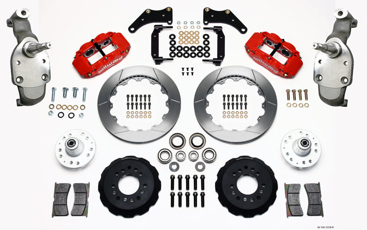 AIR RIDE SYSTEM,CURRIE REAR END,WILWOOD 13/12" BRAKES,RED,67-70 IMPALA,B-BODY
