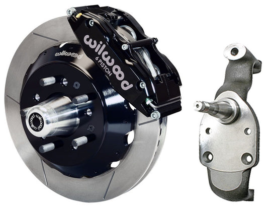 58-70 IMPALA FRONT DISC BRAKE KIT,2" DROP SPINDLES,14" ROTORS,BLACK