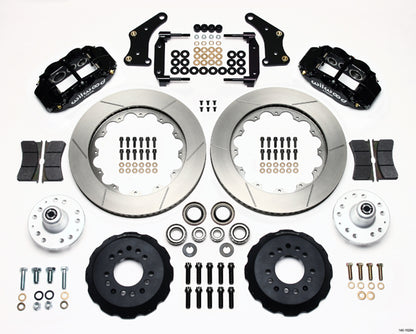 59-64 IMPALA,FULL DISC BRAKE KIT,2" DROP SPINDLES,14"/12" ROTORS,BLACK
