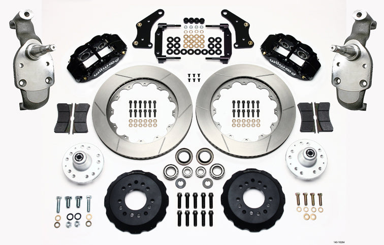 58-70 IMPALA FRONT DISC BRAKE KIT,2" DROP SPINDLES,14" ROTORS,BLACK