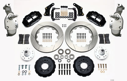 58-70 IMPALA FRONT DISC BRAKE KIT,2" DROP SPINDLES,14" ROTORS,BLACK