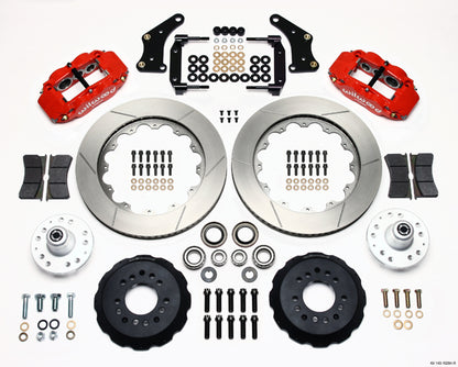 65-70 IMPALA,FULL DISC BRAKE KIT,2" DROP SPINDLES,14"/12" ROTORS,RED