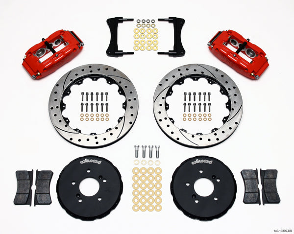 00-09 HONDA S2000 FULL DISC BRAKE KIT,13" DRILLED ROTORS,RED CALIPERS
