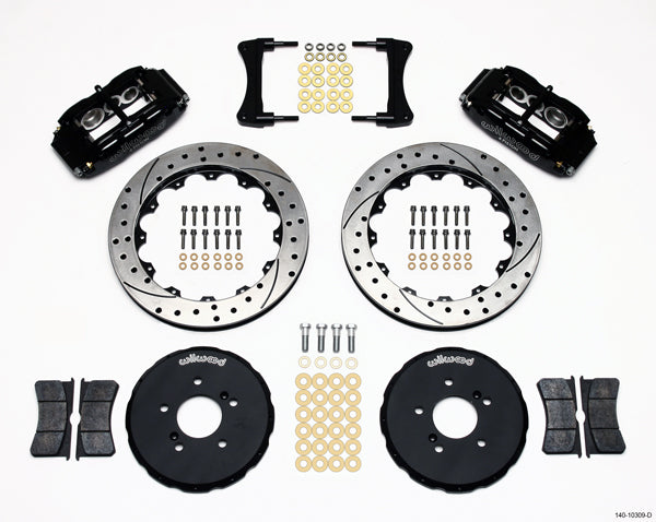 00-09 HONDA S2000 FULL DISC BRAKE KIT,13" DRILLED ROTORS,BLACK CALIPERS