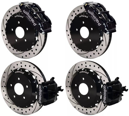 00-09 HONDA S2000 FULL DISC BRAKE KIT,13" DRILLED ROTORS,BLACK CALIPERS