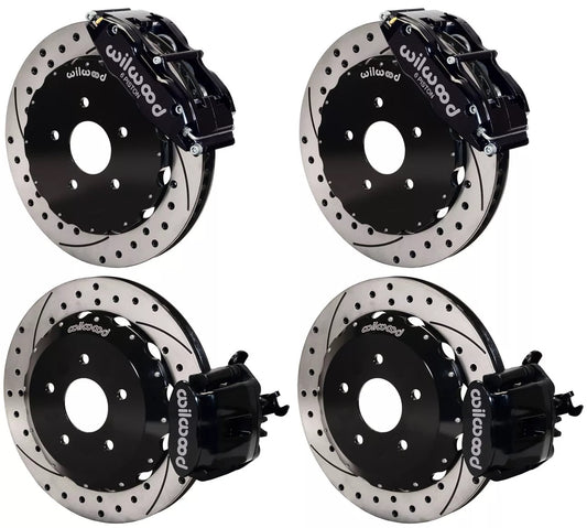 00-09 HONDA S2000 FULL DISC BRAKE KIT,13" DRILLED ROTORS,BLACK CALIPERS